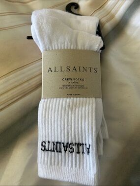 All Saints White Crew Socks - 3 Pack